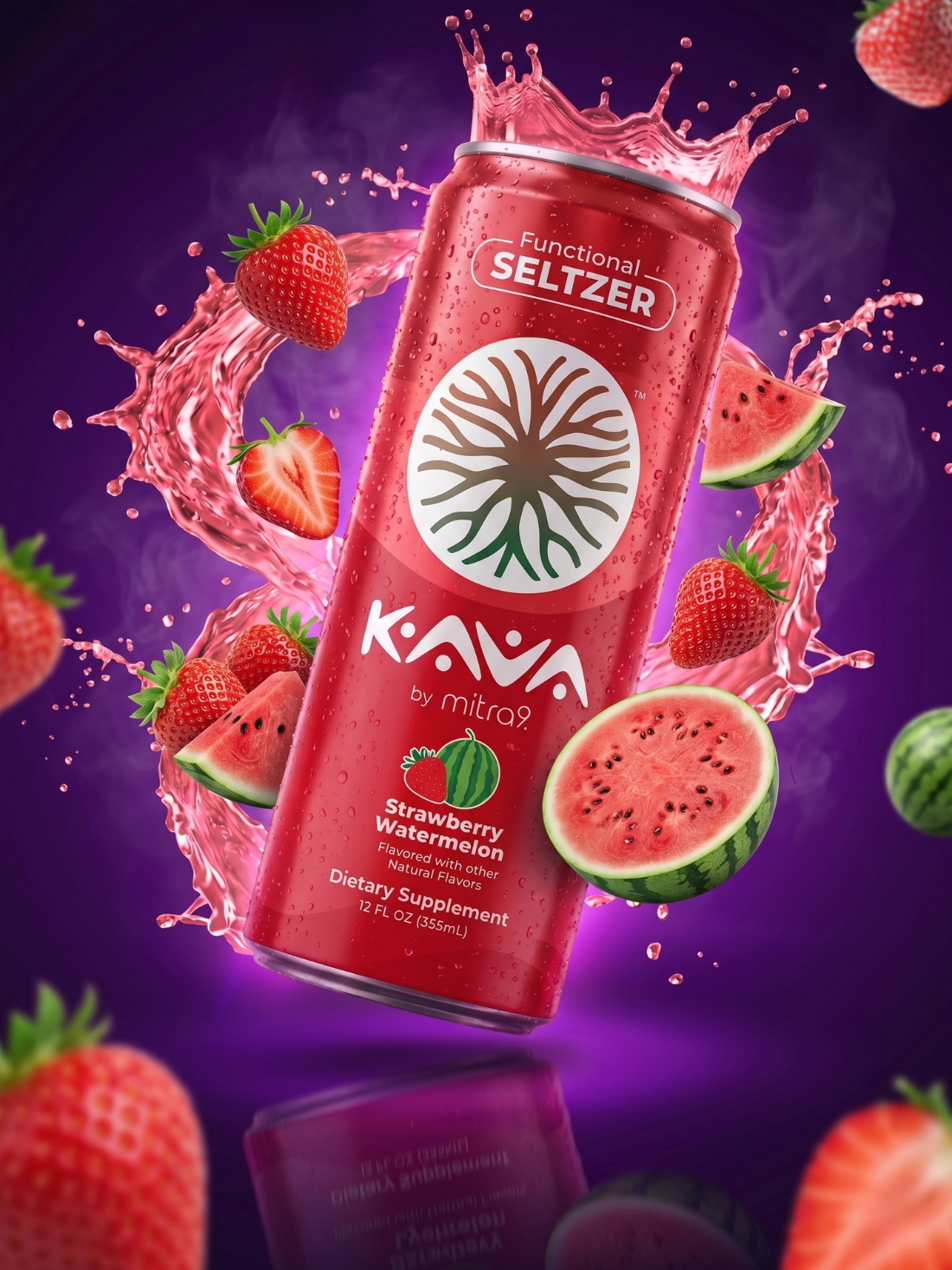 Strawberry Watermelon Kava Seltzer